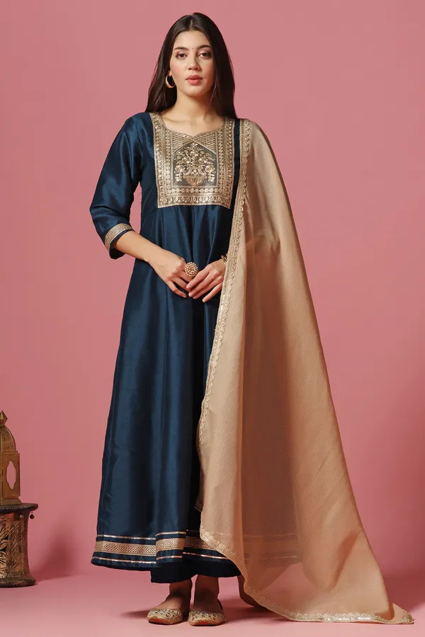 Navy_Blue_Embroidered_Kurta_And_Pant_Set_With_Dupatta