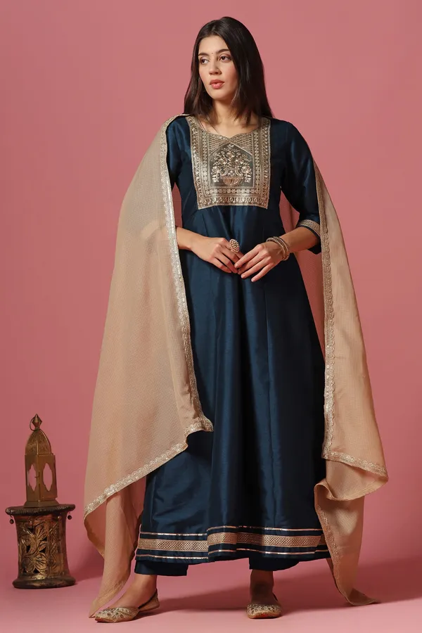 Navy_Blue_Embroidered_Kurta_And_Pant_Set_With_Dupatta