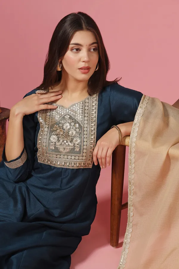 Navy_Blue_Embroidered_Kurta_And_Pant_Set_With_Dupatta