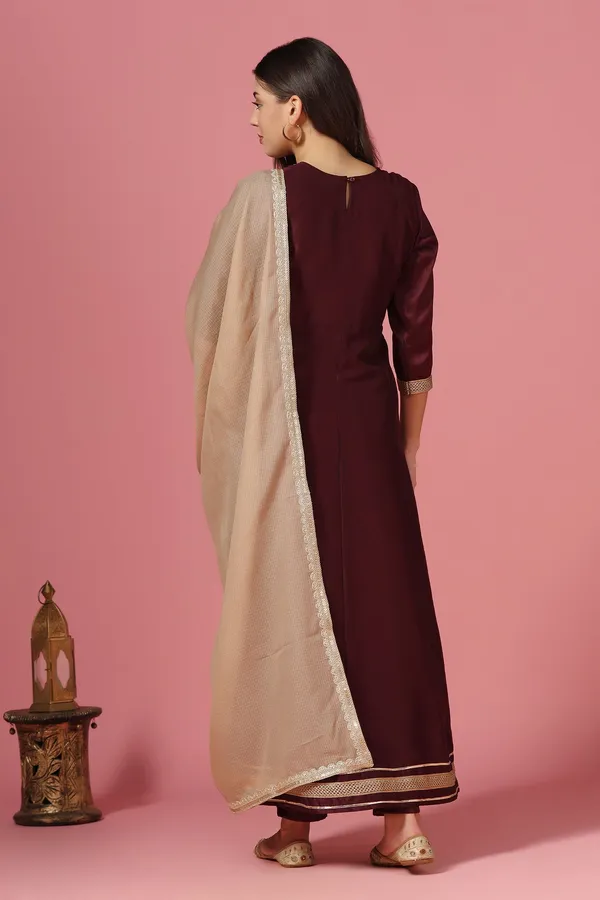 Purple_Embroidered_Kurta_And_Pant_Set_With_Dupatta