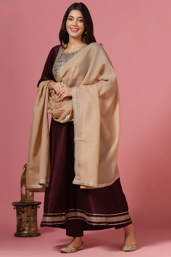 Purple_Embroidered_Kurta_And_Pant_Set_With_Dupatta