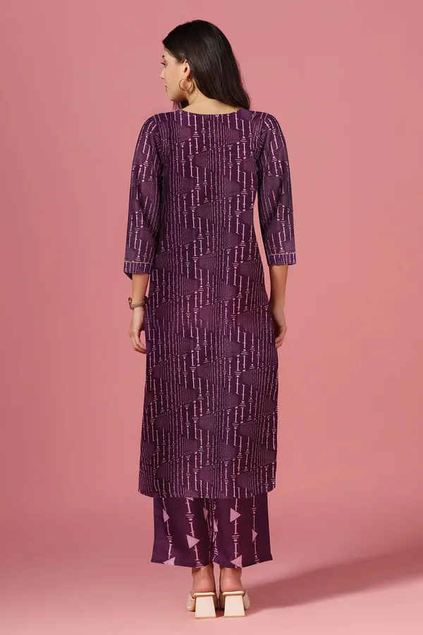 Purple_Poly_Muslin_Printed_Kurta_And_Pant_Set