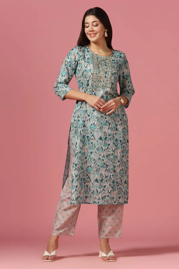 Beige_Poly_Muslin_Printed_Kurta_And_Pant_Set