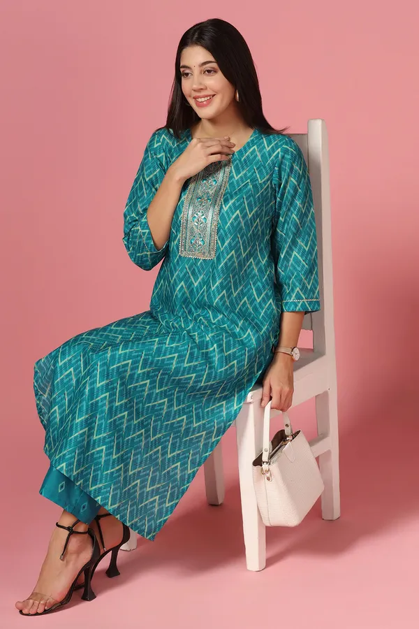 Rama_Poly_Muslin_Printed_Kurta_And_Pant_Set