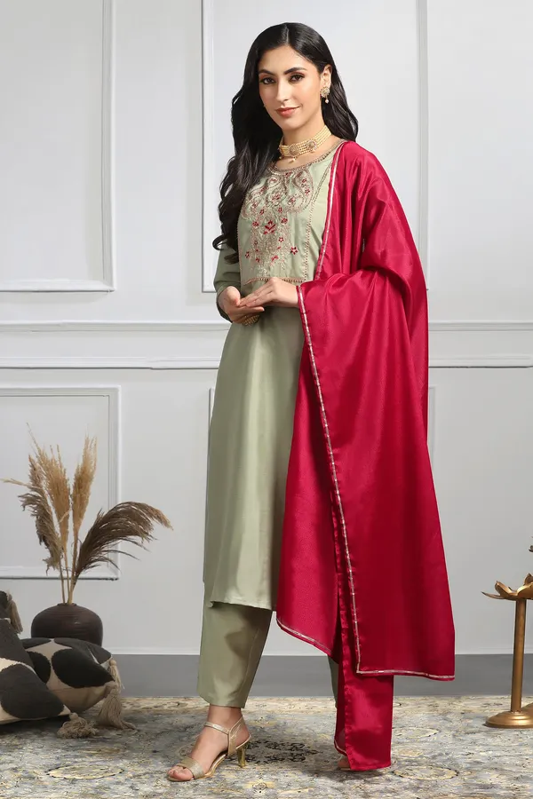 Pista_Embroidered_Kurta_With_Pant_And_Dupatta_Set