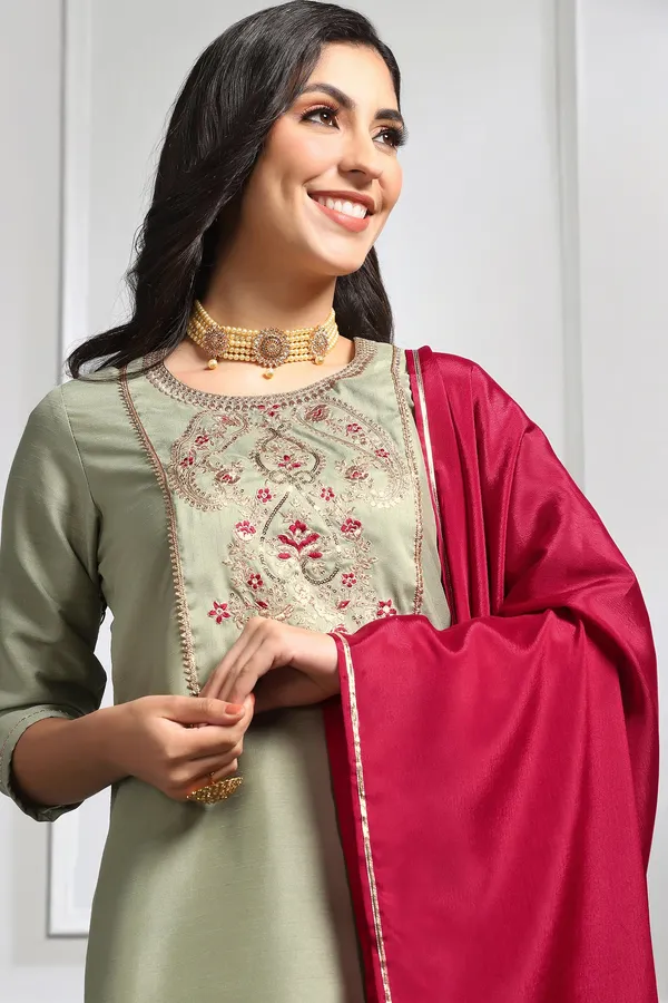Pista_Embroidered_Kurta_With_Pant_And_Dupatta_Set