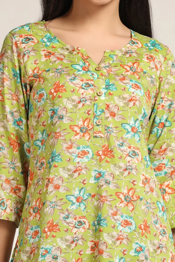 Parrot_Floral_Print_Kurta_With_Pant_Set