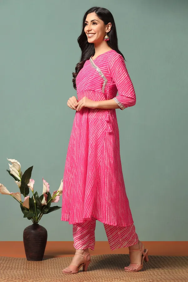 Pink_Georgette_Printed_Kurta_With_Palazzo_Set_For_Women