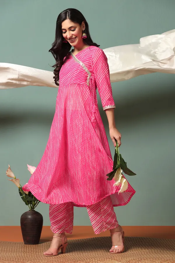 Pink_Georgette_Printed_Kurta_With_Palazzo_Set_For_Women