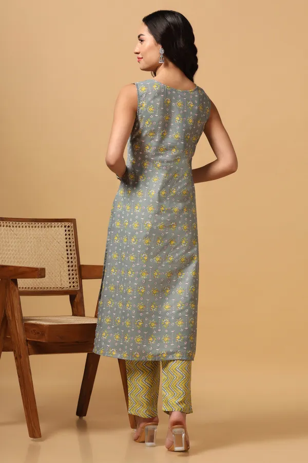 Grey_Cotton_Ankle_Length_Kurta_Pant_Suit_Set