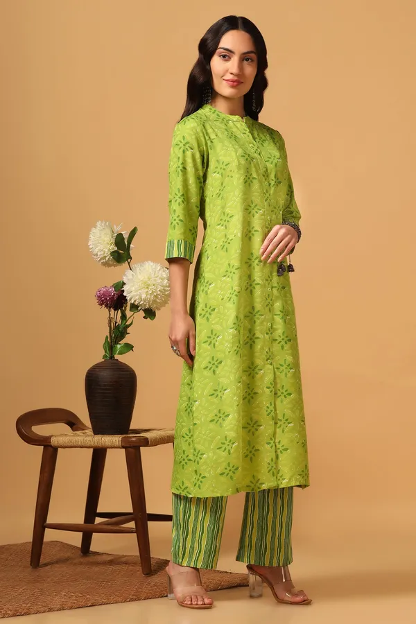 Parrot_Cotton_Slub_Printed_Kurta_With_Pant_Set