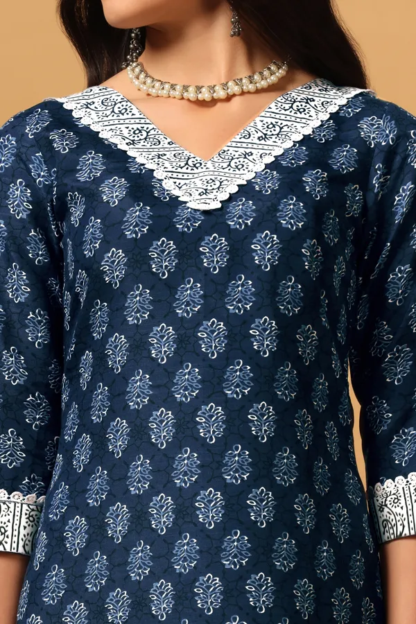 Blue_Cotton_Slub_Ankle_Length_Kurta_Pant_Suit_Set