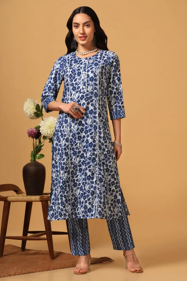 Blue_Cotton_Slub_Ankle_Length_Kurta_Pant_Suit_Set