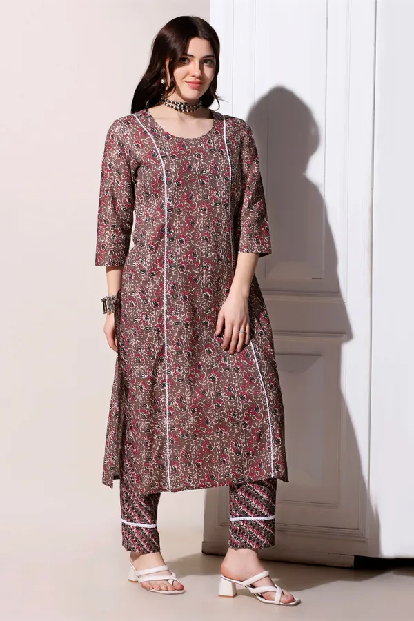 Brown_Cotton_All-Over_Printed_Kurta_With_Pant_Set
