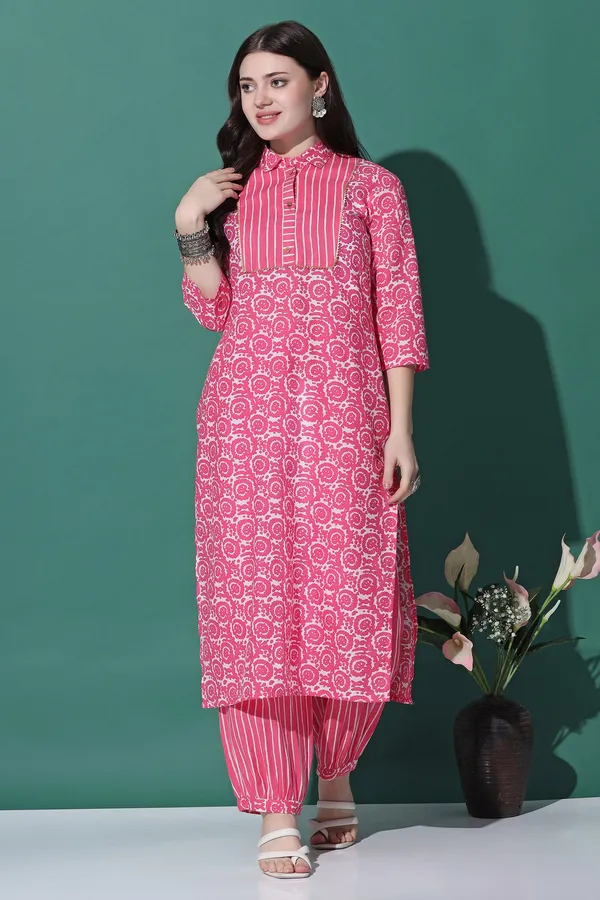 Pink_Cotton_All-Over_Printed_Kurta_With_Pant_Set