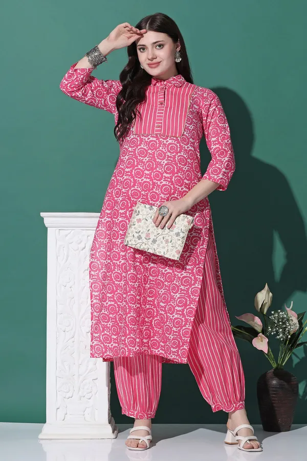 Pink_Cotton_All-Over_Printed_Kurta_With_Pant_Set