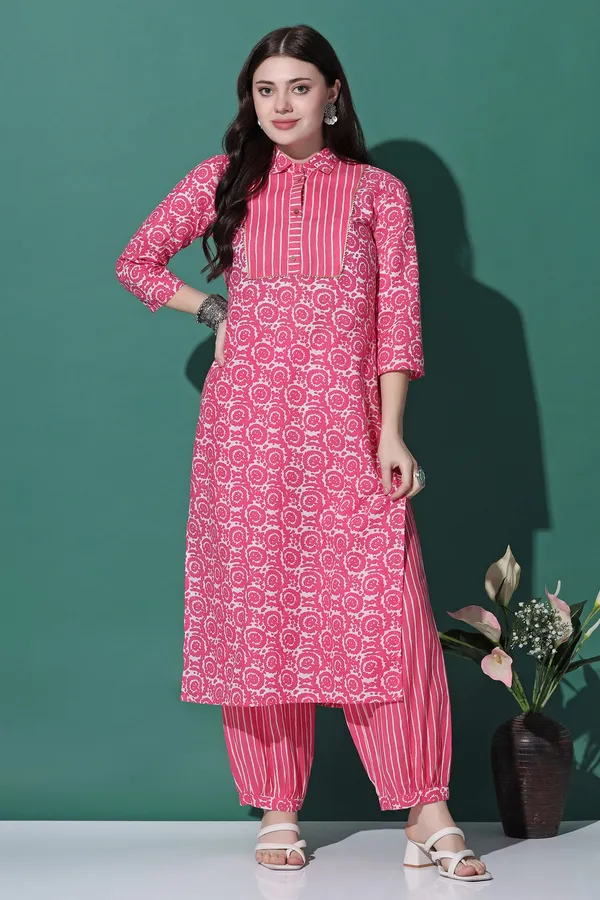 Pink_Cotton_All-Over_Printed_Kurta_With_Pant_Set