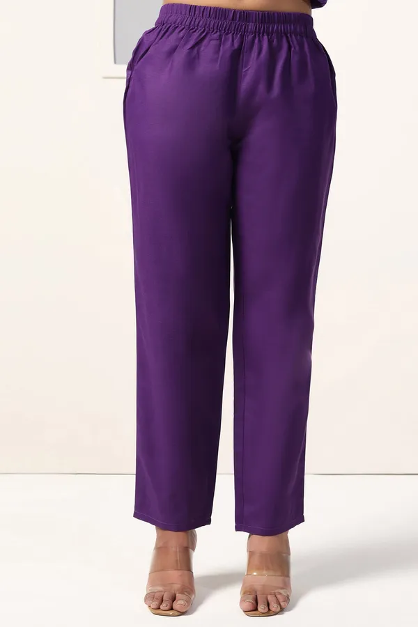 Violet_Georgette_Straight_Bandhani_Printed_Kurta_And_Pant_With_Dupatta_Set