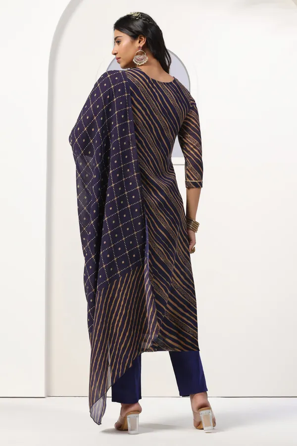 Navy_Blue_Georgette_Ankle_Length_Kurta_Pant_Suit_Set