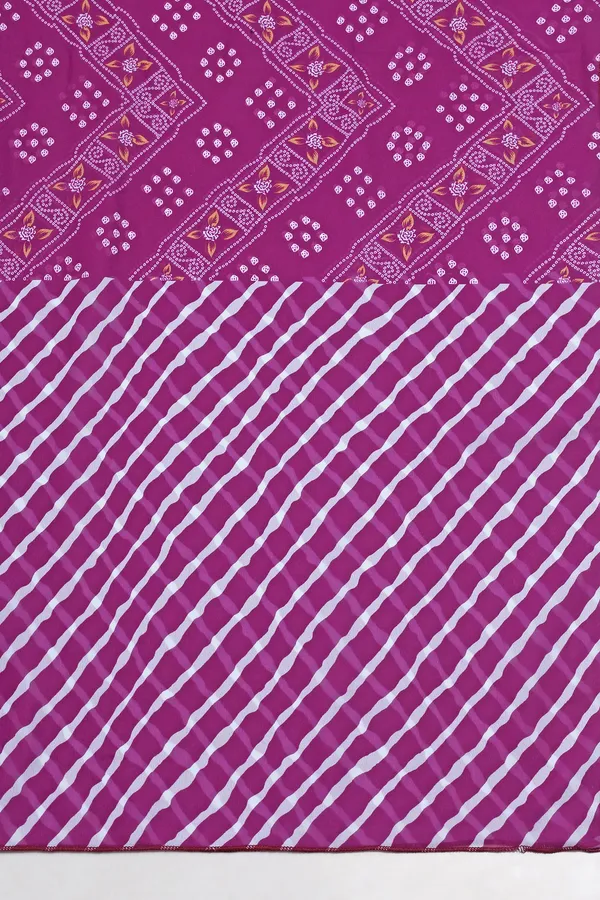 Purple_Georgette_Straight_Leheriya_Printed_Kurta_And_Pant_With_Dupatta_Set