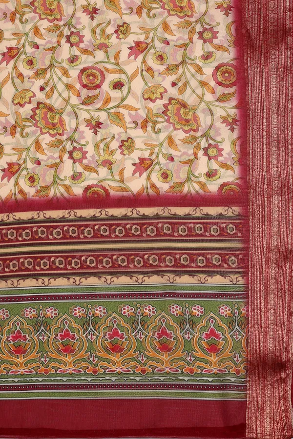 Maroon_Cotton_Blend_A_Line_Emboidered_Kurta_And_Pant_With_Dupatta_Set