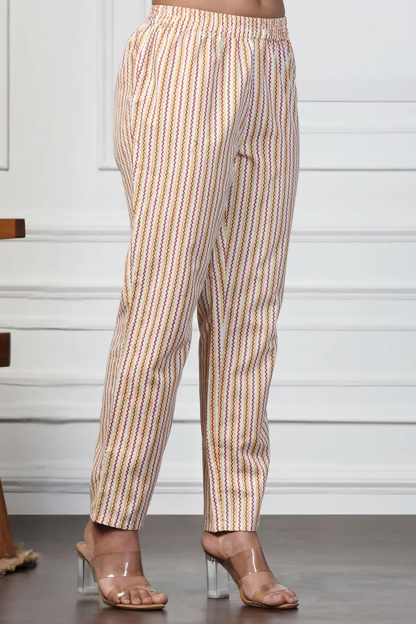 Off_White_Cotton_Floral_Printed_Calf_Length_Kurta_And_Pant_With_Dupatta_Set