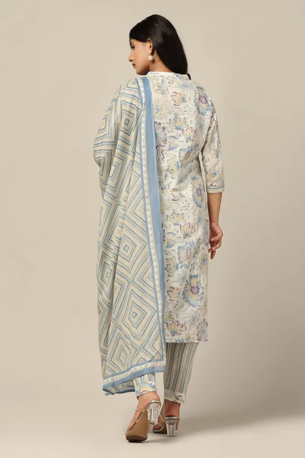 Off_White_Cotton_All-Over_Printed_Calf_Length_Kurta_And_Pant_With_Dupatta_Set