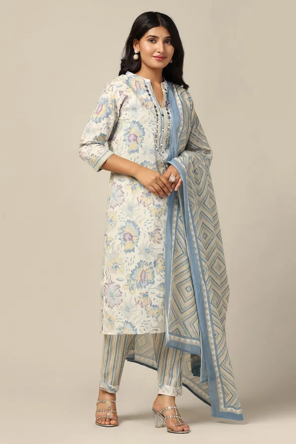 Off_White_Cotton_All-Over_Printed_Calf_Length_Kurta_And_Pant_With_Dupatta_Set