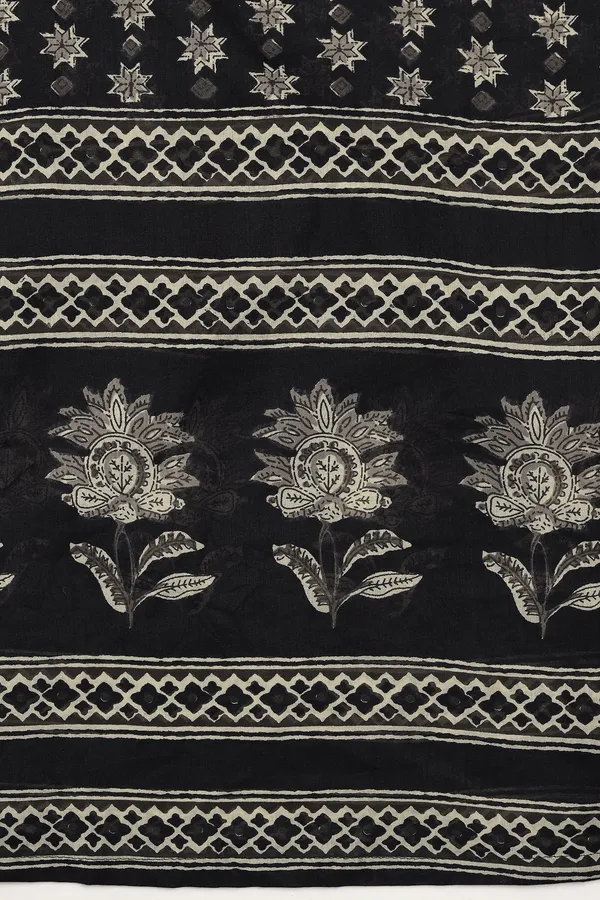 Black_Cotton_All-Over_Printed_Calf_Length_Kurta_And_Pant_With_Dupatta_Set