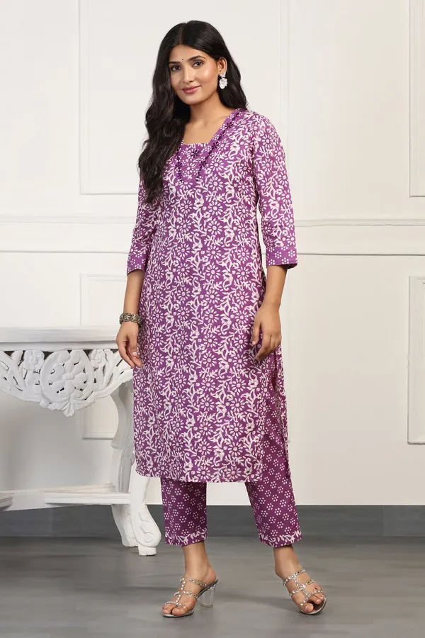 Purple_Cotton_All-Over_Printed_Calf_Length_Kurta_And_Pant_With_Dupatta_Set