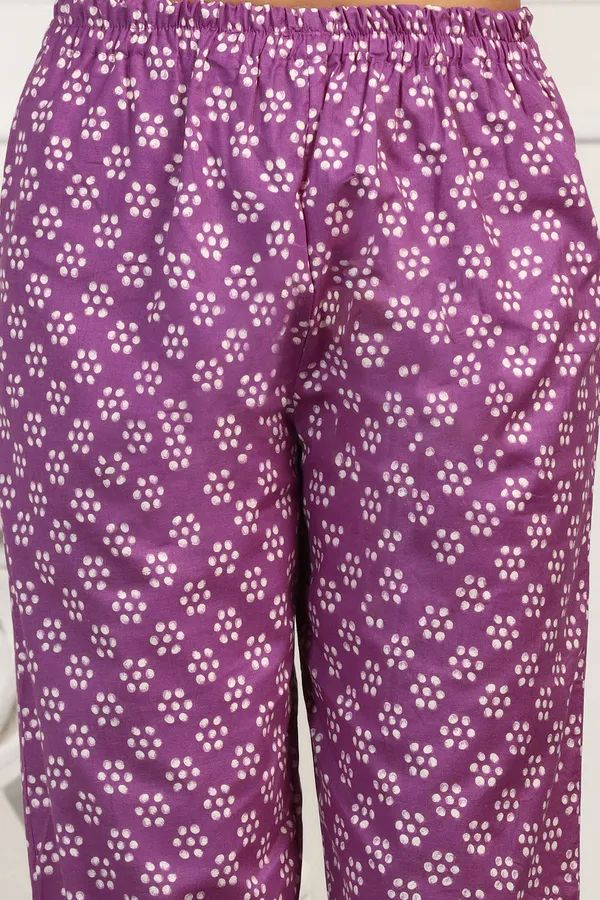 Purple_Cotton_All-Over_Printed_Calf_Length_Kurta_And_Pant_With_Dupatta_Set