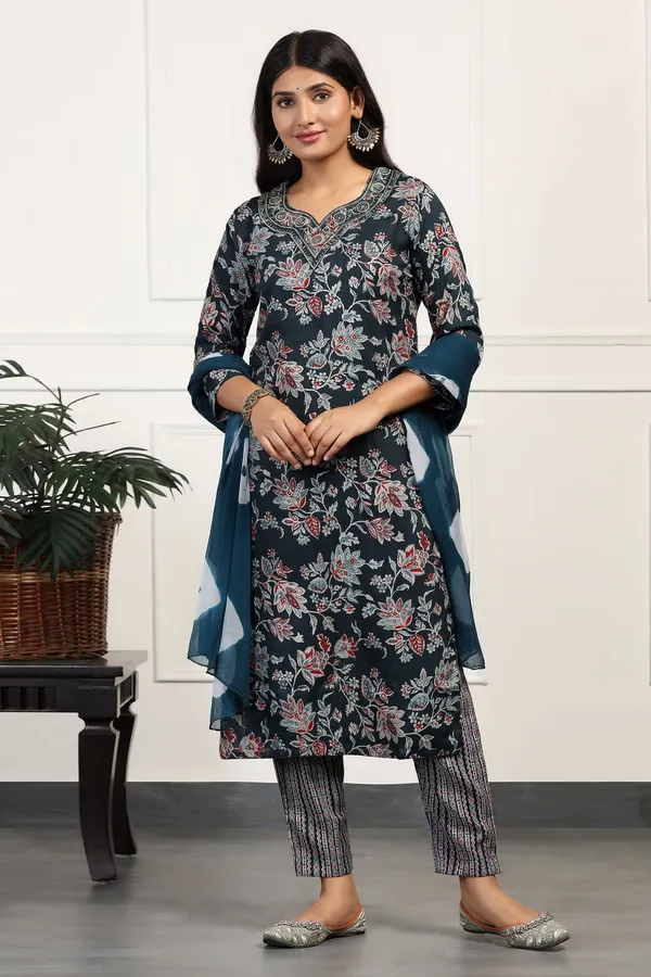 Rama_Cotton_All-Over_Printed_Calf_Length_Kurta_And_Pant_With_Dupatta_Set