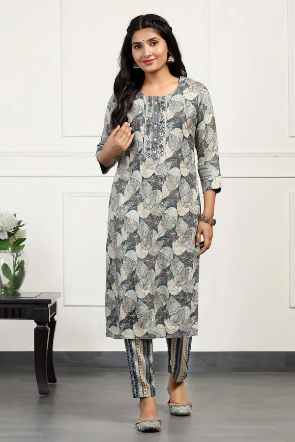 Blue_Cotton_All-Over_Printed_Calf_Length_Kurta_With_Pant_Set