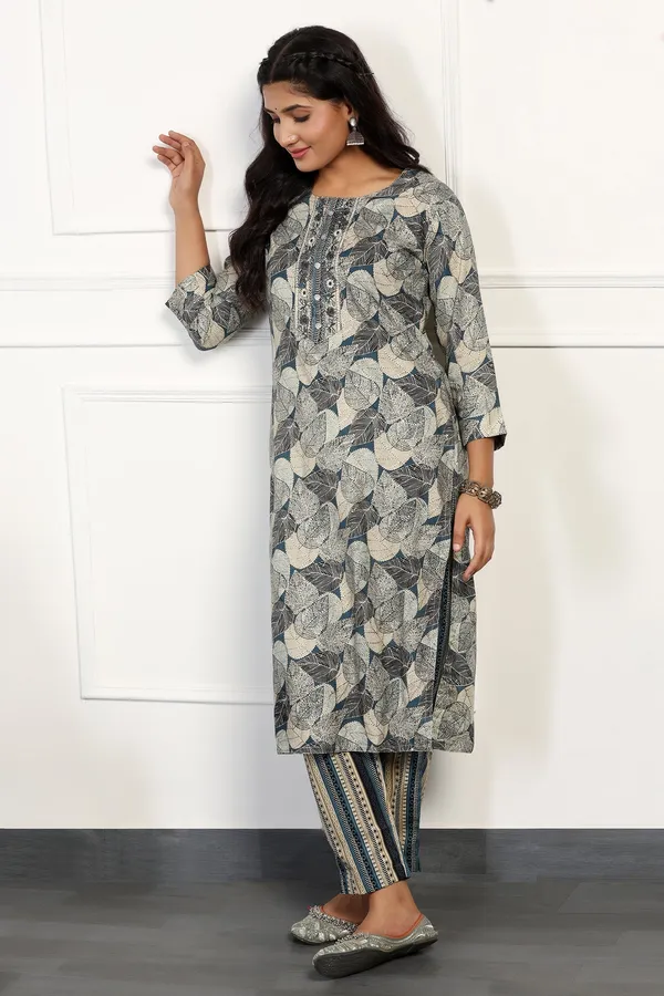 Blue_Cotton_All-Over_Printed_Calf_Length_Kurta_With_Pant_Set