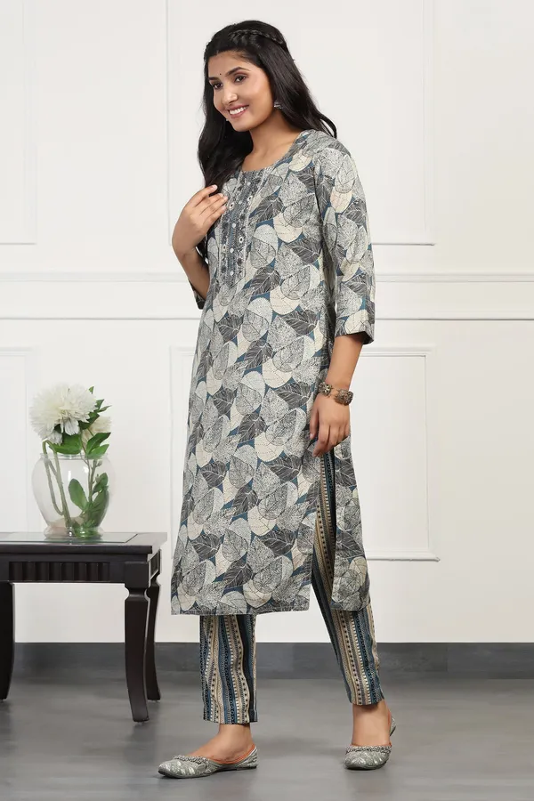 Blue_Cotton_All-Over_Printed_Calf_Length_Kurta_With_Pant_Set