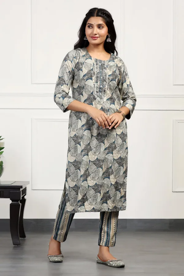 Blue_Cotton_All-Over_Printed_Calf_Length_Kurta_With_Pant_Set
