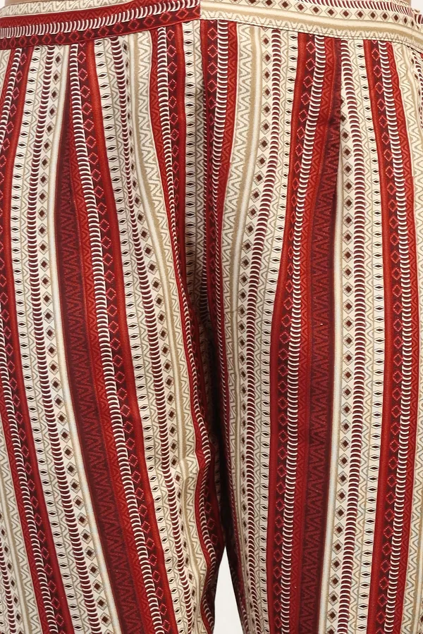 Maroon_Cotton_Floral_Printed_Calf_Length_Kurta_With_Pant_Set