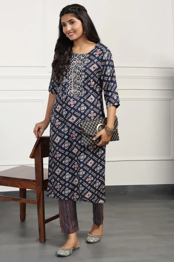 Rama_Cotton_All-Over_Printed_Calf_Length_Kurta_With_Pant_Set