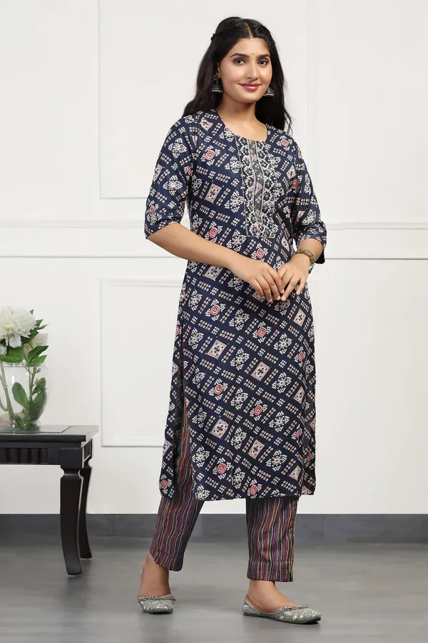 Rama_Cotton_All-Over_Printed_Calf_Length_Kurta_With_Pant_Set