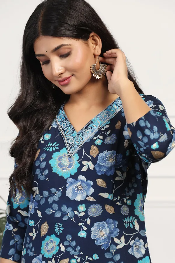 Blue_Cotton_All-Over_Printed_Calf_Length_Kurta_With_Pant_Set
