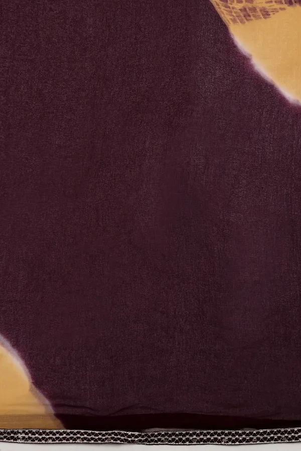 Wine_Cotton_Foil_Printed_Calf_Length_Kurta_And_Pant_With_Dupatta_Set