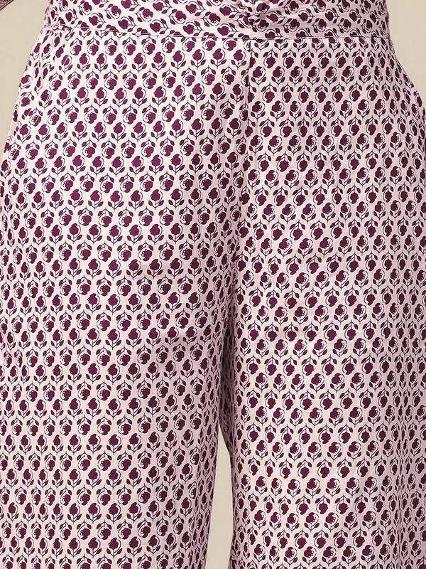 Purple_Cotton_Floral_Printed_Calf_Length_Kurta_And_Pant_With_Dupatta_Set