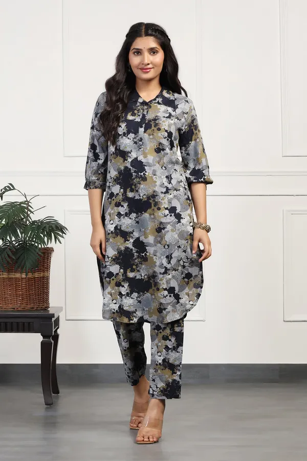 Dark_Blue_Cotton_All-Over_Printed_Calf_Length_Kurta_With_Pant_Set