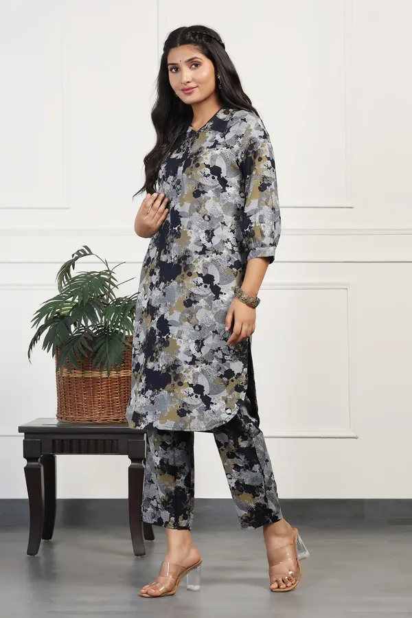Dark_Blue_Cotton_All-Over_Printed_Calf_Length_Kurta_With_Pant_Set