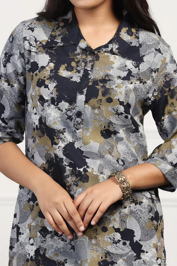 Dark_Blue_Cotton_All-Over_Printed_Calf_Length_Kurta_With_Pant_Set