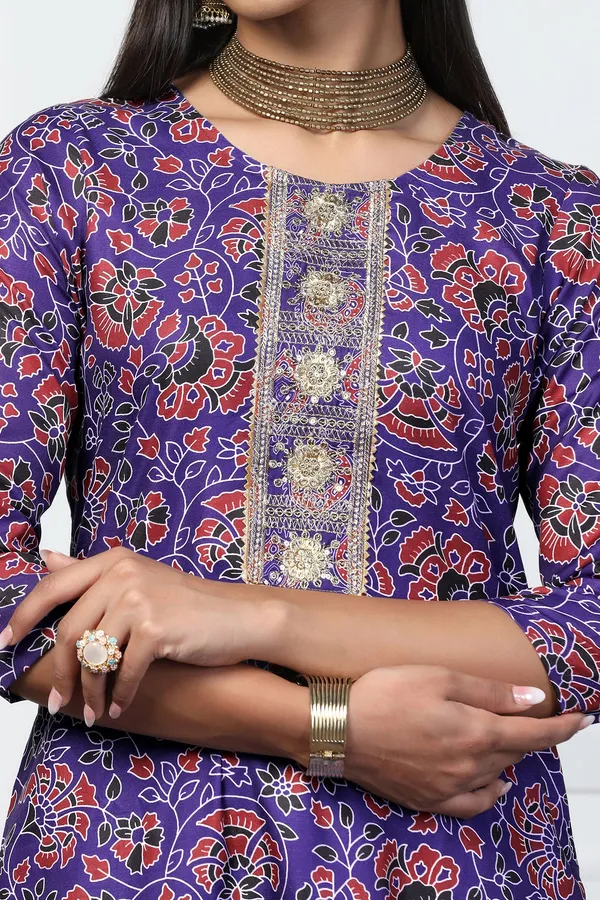 Violet_Rayon_Slub_Regular_Floral_Printed_Kurta_With_Pant_Set