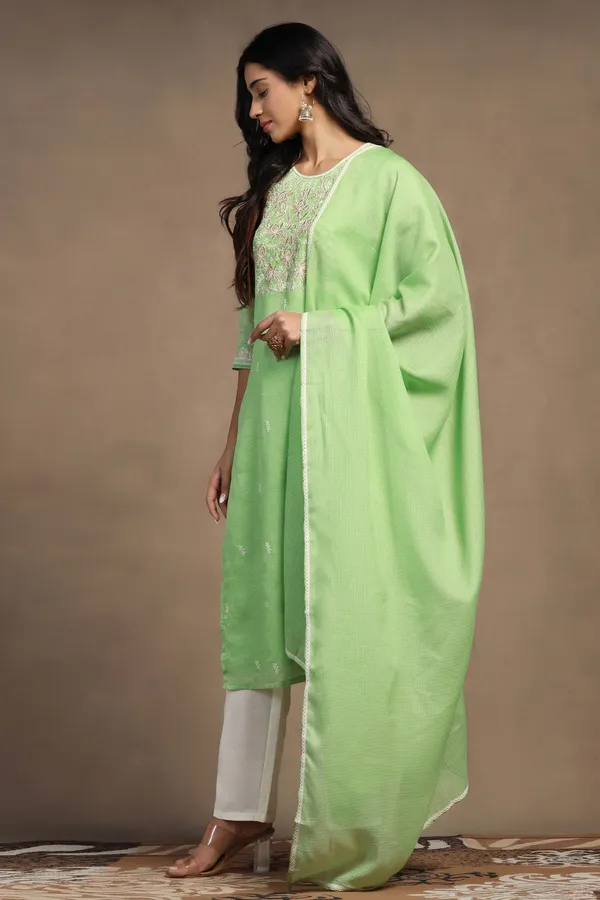 Pista_Kota_Doriya_Ankle_Length_Kurta_Pant_Suit_Set