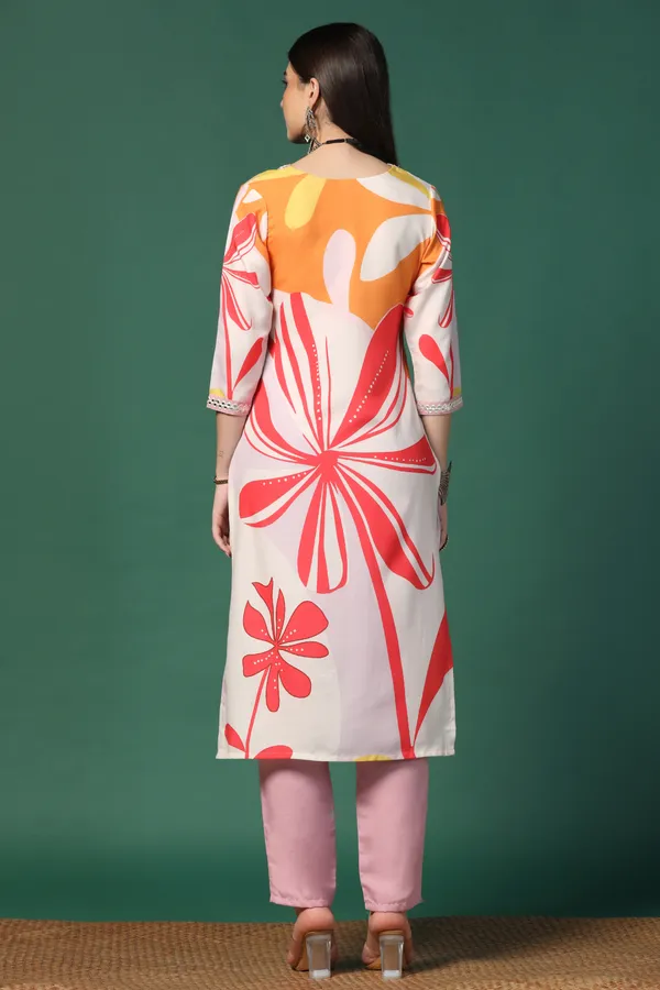 Multicolor_Cotton_Blend_Ankle_Length_Kurta_Pant_Suit_Set