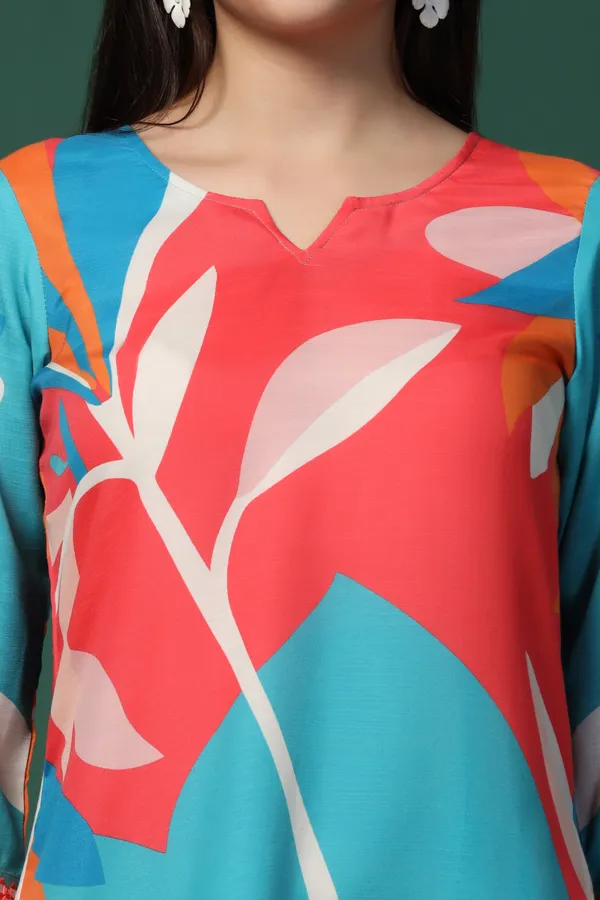 Multicolor_Cotton_Blend_Ankle_Length_Kurta_Pant_Suit_Set