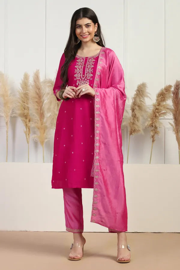 Rani_Silk_Blend_Ankle_Length_Kurta_Pant_Suit_Set